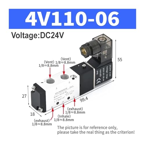 Vanne 5 voies 2 positions 4V110 DC24V à commutation rapide pour gaz