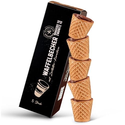 Brauerei Zwönitz Waffelbecher mit Zartbitter-Kuvertüre 3x5 Stück/essbarer Schokobecher für Eierlikör zu Ostern/Waffelbecher Eierlikör/Schokowaffelbecher für Eierlikör