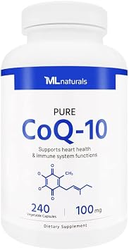 ML Naturals CoQ-10 100mg Per Serving 240 Vegetable Capsules Supports Heart Health & Immune Function