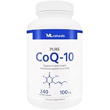 ML Naturals CoQ-10 100mg Per Serving 240 Vegetable Capsules Supports Heart Health & Immune Function
