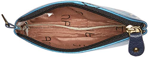 Anna By Anuschka Women's Hand Painted Genuine Leather Coin Pouch - Portuguese Parrot Denim #TOP2