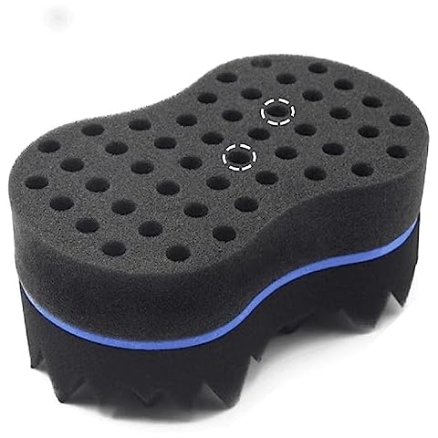 RioRand Hair Sponge Magic Barber Twist Curl Brush Sponge Dreads Locking Afro Coil Comb（Blue 4.5 Inch (Pack of 1) Cover