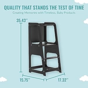 Explora tower step stool in black anti slip base multipurpose kids step stool 3 platform heights chalkable black board  urban country home decor