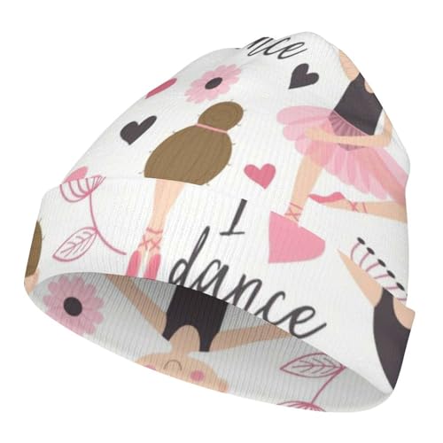 Ballerina Girls Kids Beanie Hat for for Girls Boys Children Cap Winter Knitted Chemo Cancer Headwear Accessories Gifts Decoration Black
