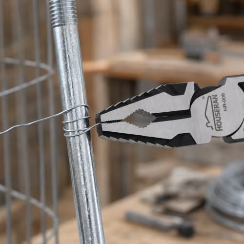 Image of Linemans Pliers, 8.3 Inch Combination Pliers, | with Wire Stripper and Crimper, Spring Loaded with Safety Lock, 5-in-1 Linesman Pliers for Cutting, Crimping, Stripping