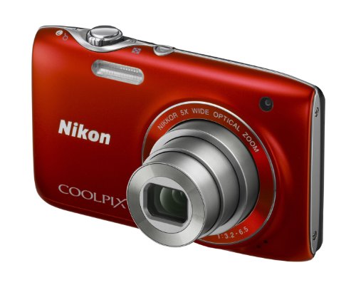 Nikon COOLPIX S3100 Compact Digital Camera - Red (14MP, 5x Optical Zoom) 2.7 inch LCD (Renewed)