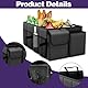 RANJIMA Kofferraum Organizer, Faltbarer Auto Organizer Kofferraum, Schwarzer Kofferraumtasche mit Fächern, Transportbox Auto Aufbewahrung für SUVs, für Camping und Alltag, 54.1 x 32.0 x 26.9 cm