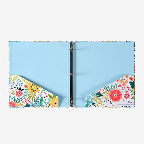 1-inch 3-Ring-Binder with Pockets 1\'\' Decorative Round Ring Binders for School Holds US Letter Size 8.5\'\' x 11\'\' 200 Sheets for Office/Home/Back to School, 2 Pack