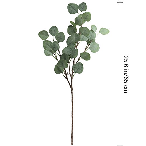 Supla 3 Pcs Artificial Silver Dollar Eucalyptus Leaf Spray In Green 25.5" Tall Artificial Greenery Holiday Greens Christmas Greenery #TOP2
