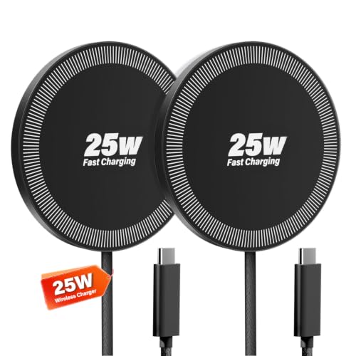 Image of 25W Wireless Charger for MagSafe, Magnetic Fast Charging Pad for iPhone 17 /16 /15 /14 /13 /12 Series & AirPods, Strong Magnet, Thin & Portable Wireless Charger for Travel Home Office(Black, 4FT)