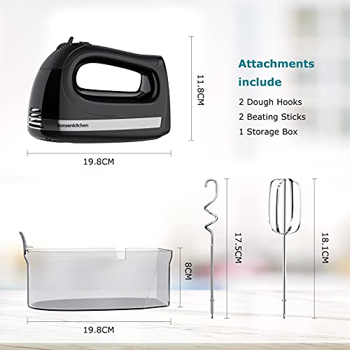 Bonsenkitchen Sbattitore Elettrico, 5 Velocità