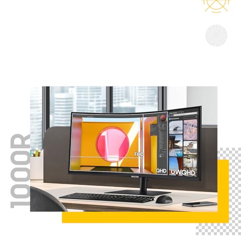 Samsung Écran PC ViewFinity S65UC 34'', 100Hz - Dalle VA, WQHD (3440 x 1440), 5ms, Inclinable, Orientable, Ajustable en hauteur, KVM Switch, USB-C (90W), LAN, LS34C652UAUXEN