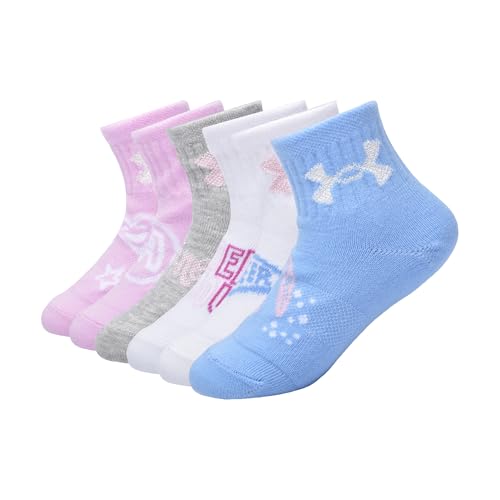 Under Armour 6PK UA UNICORN CHEER ESSENCIAL QUARTERS, Branco, 2-4T