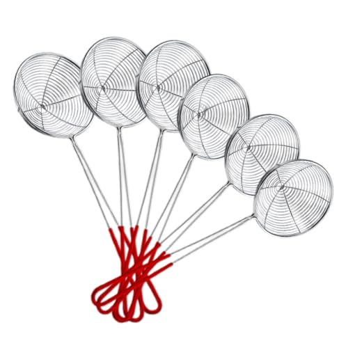 Pesoncarl Spinnensieb, Hot Pot, Drahtskimmer, Sieb, Edelstahl, Bratlöffel mit langem Griff, 6 Stück Pesoncarl Spinnensieb, Hot Pot, Drahtskimmer, Sieb, Edelstahl, Bratlöffel mit langem Griff, 6 Stück