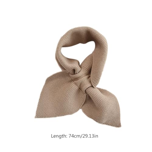 Women Knitted for Collar Scarf Winter Warm Solid Color Loophole Neckerchie3