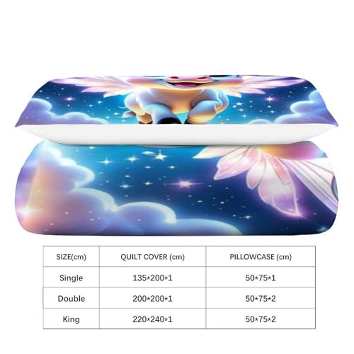 Housse de couette microfibre de qualité supérieure parure 2 pièces motif vache - 4