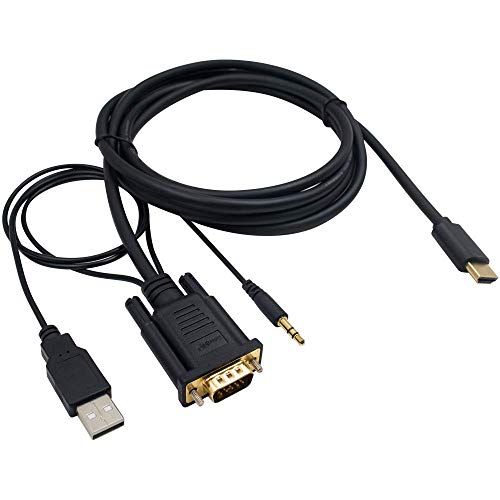 Duttek HDMI to VGA Adapter Cable Gold Plated 1080P Active HDMI Digital to