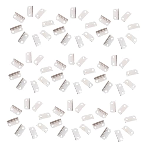 LIFKOME Lot De 100 Gâches De Meuble En Forme De L Pour Tiroir Gâches Coudées Pour Porte De Placard Entretoises De Gâche Plaque De Remplissage De Porte Argent