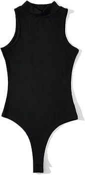 Amazon.co.jp: レディース Tバック ボディスーツ ノースリーブ リブ