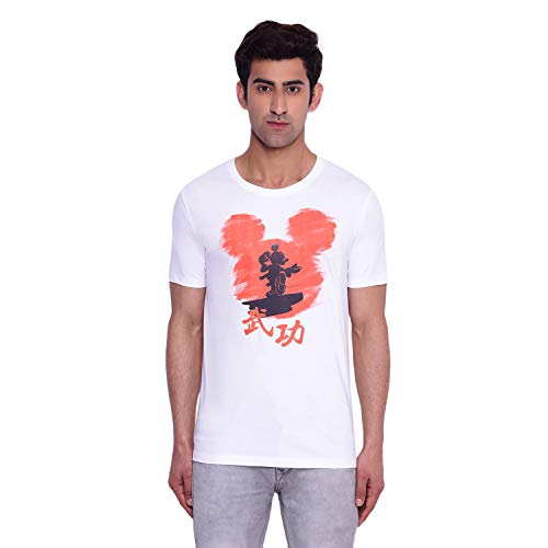 Image of Mickey Mouse Family by Wear Your Mind Men's Regular Fit Round Neck Short Sleeves Knitted T-Shirt