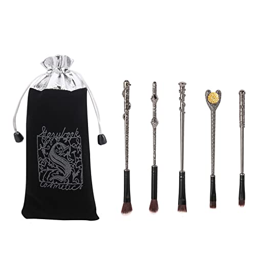 HANCHANG 5 PCS Makeup Brushes Set Wizard Wand Brushes Professional Concealer Eyebrow Eyelash Eye Liners Blending Makeup Brush Set for Women