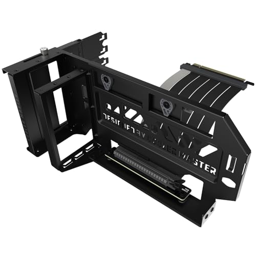 Cooler Master Vertical GPU Holder Kit V3, for E-ATX/ATX/mATX PC Case & PCI-E 4.0 Devices, Adjustable Modular Video Card Support, Thick SGCC Steel Bracket, 165 mm Riser Cable Included - Black