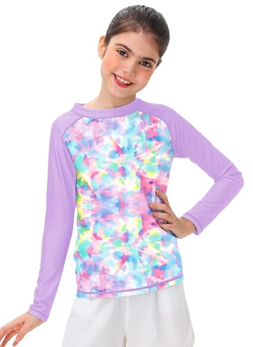 Image of Remimi Unisex Kids Rash Guard Long Sleeve SPF 50+ Tie Dye Sun Shirt 3-12 Years