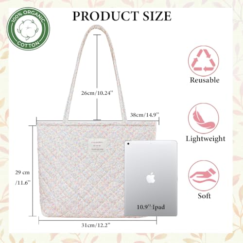 Image of Sunwel Fashion Top Zipper Floral Quilted Bag Small Tote Bag for Women