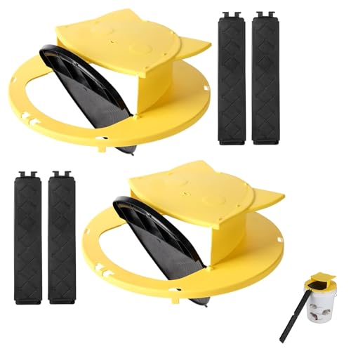 Mouse Trap Bucket 5 Gallon Bucket Lid Mouse Rat Trap-Auto Reset Mouse Trap Humane Mouse Rat Trap for Indoor Outdoor Use Reusable Mouse Bucket Trap(2pack)-27829