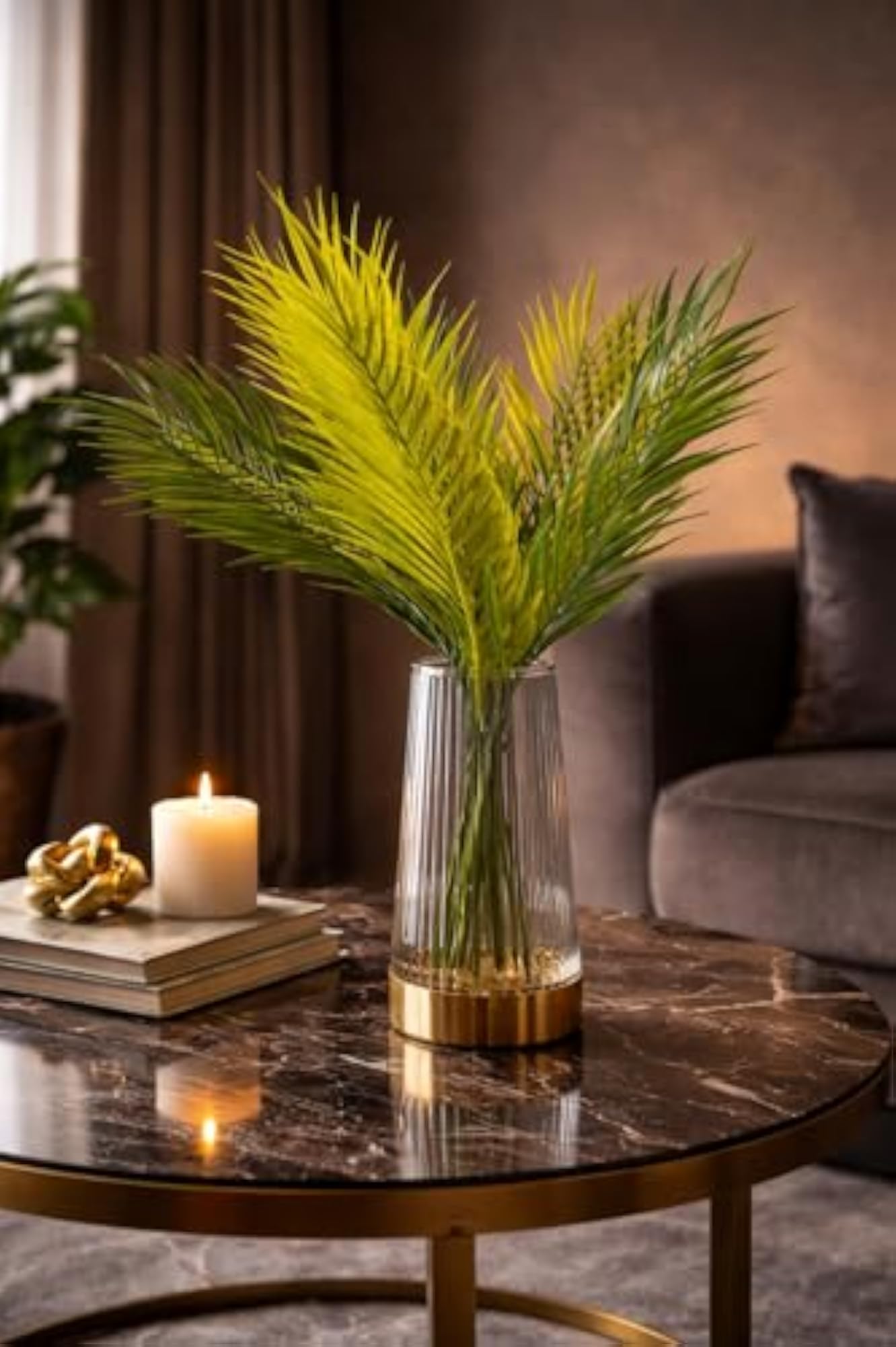 Artificial Palm Leaf Stems, Faux Areca Palm Leaves