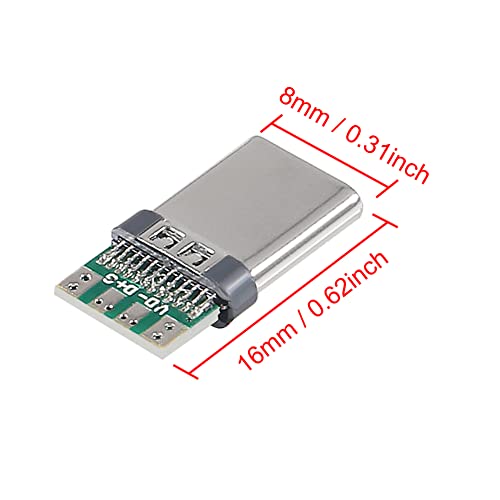 DWEII 12pcs USB 3.1 Type-C Connector 24 Pins Male Plug Socket Receptacle Adapter to Solder Wire & Cable 24 Pins Support PCB Board by DWEII - Used condition - Image 3