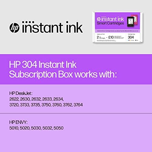 HP 304 Black & Tricolor Instant Ink Cartridges with £10 Instant Ink subscription credit