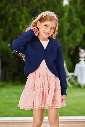GRACE KARIN Girls Long Sleeve Bolero Shrug Cardigan Sweater Dress Cover Up 6-12Y4