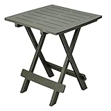 Carousel Home Green Plastic Folding Garden Side Table | Lightweight Weatherproof Outdoor Table | Compact Foldable Table for Camping, Balcony or Patio