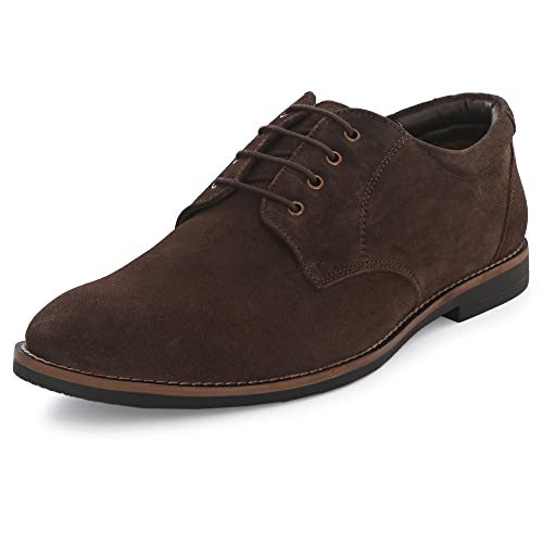 Image of Auserio Men's Suede Leather Derby Lace Up Formal Shoes | Anti Skid Sole & Waxed Laces| Antimicrobial & Heat-insulating| Memory Foam Padded Insole | Shoes for Office & Parties (SSE 013.014.015.016.017)