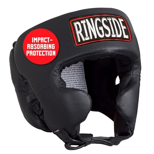 Ringside Competition-Like Boxing Headgear with Cheeks, Black, Small