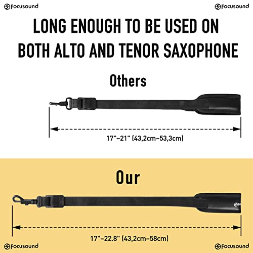 focusound upgraded length tenor saxophone neck strap soft sax leather strap padded for alto and tenor saxophone