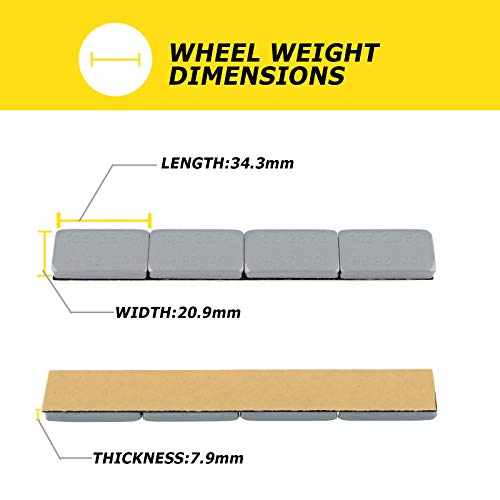 Yizbap Wheel Weights Gray 1Oz, 72 Oz/Box, 72Pcs, With Strong Black Adhesive. 1 Ounce Stick On Wheel Weights For Cars, Trucks, Suvs, Motorcycle, And Others #TOP3