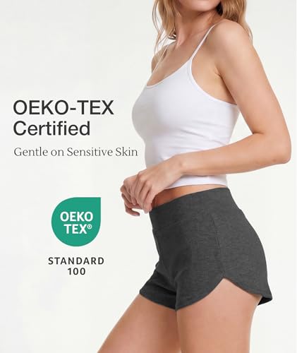 Image of LazyCozy Bamboo Viscose Sleep Shorts for Women, Soft Dolphin Lounge Shorts | Comfy Y2K Micro Mini Pajama Shorts, Lightweight Booty Shorts, Summer Pj Shorts, Knit Workout Shorts