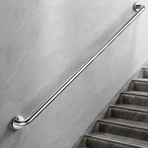 Barra di sostegno resistente in acciaio inox, antiscivolo, da parete, per doccia e vasca da bagno, asta di supporto antiscivolo da 80 cm per la sicurezza del bagno