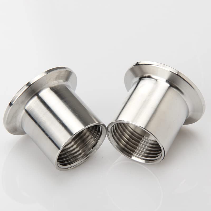 1/4" 3/8" 1/2" 3/4" 1" 2" 3" 3" 3" BSPT hembra x 0.5" 1.5" 2" 2.5" 2.5" 2.5" 2.5" 2.5" Conector de montaje de tubería SUS304 inoxidable sanitario -K64mm (2 pulgadas TC), 5.1" cm