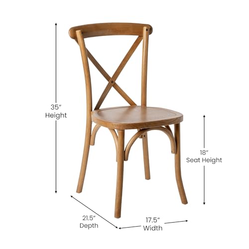 Image of Flash Furniture 2 Pack HERCULES Series Pecan Cross Back Chair