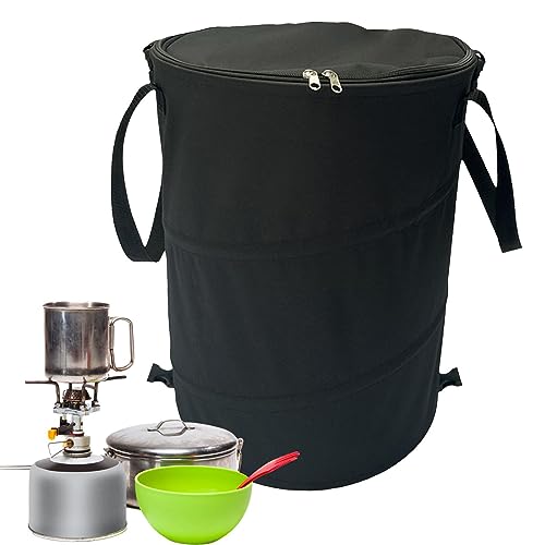 Contenedor de hojas plegable para exteriores - Cubo de basura | Contenedor de 37 l de camping con cremallera plegable multiusos para césped, patio, exterior, jardín