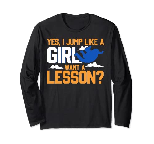 Skydiving girl - divertido lindo paracaidista cita regalo mujeres chica Manga Larga