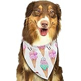 Ice Cream Yummy Pastel Dog Bandana - Birthday Gift, Dog Kerchief, Comfortable Scarfs Collars, Adjustable Accessories for Dogs Puppies Cats Pets, Daily Bibs