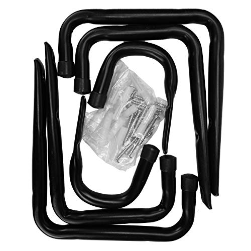 Heavy Duty Black 6 Pack Garage and Hangers Organizer - Wall Mount Garage Hanging Storage Utility Ladders, Bike and Tools