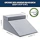 NOFFA Lesekissen & Keilkissen zur Beinerhöhung, Memory Foam Nacken-, Rücken-, Beinstützkissen, abnehmbares Mehrzweckkissen für Bett, Sofa, Sitzen, Schlafen, Ruhe (Grau)