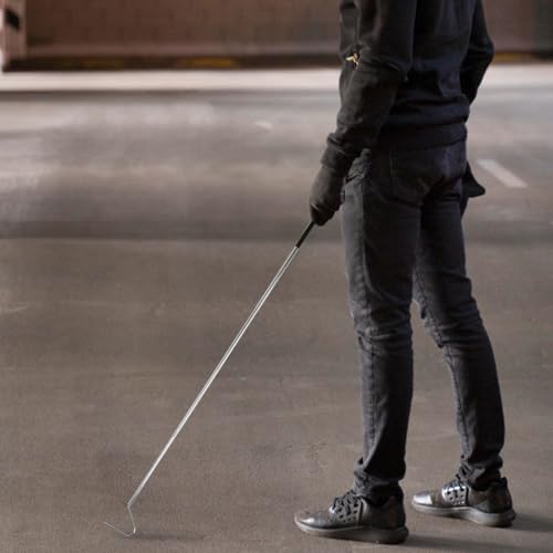 YQQYG Schlangenhaken 101,6 cm Einziehbarer Edelstahl-Grappling-Haken, ausziehbarer Haustierschlange Pick-Up Handling Werkzeug, Pool Skimmer Korb Haken Zubehör für Ball Python