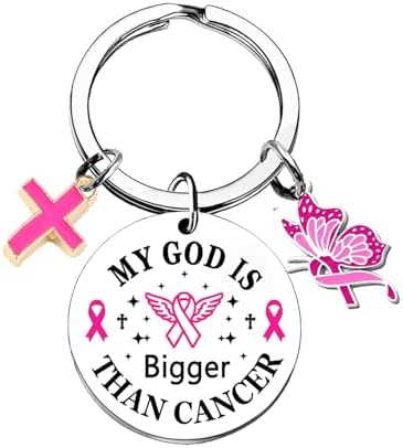 Breast Cancer Keychain Gifts for Women Cancers Awareness Accessories Cancers Care Gift for Women Inspirational End of Chemo Gifts Christmas Spiritual Keychains Survivor Gift Recovery Keychain image 4