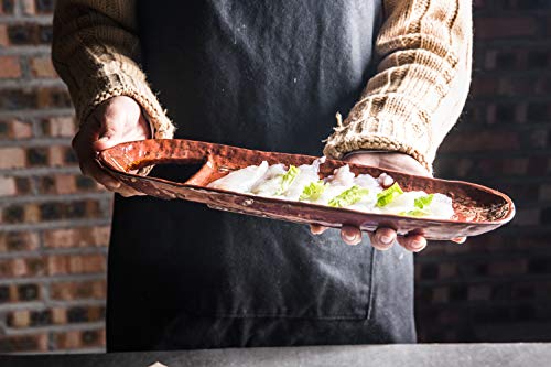 Pangu Japanese Style Sushi Plate Set(4 Sushi Plates And 4 Pairs Of Chopsticks), Dinnerware Set, Fune(Boat), Orange, Service For 4 #TOP4